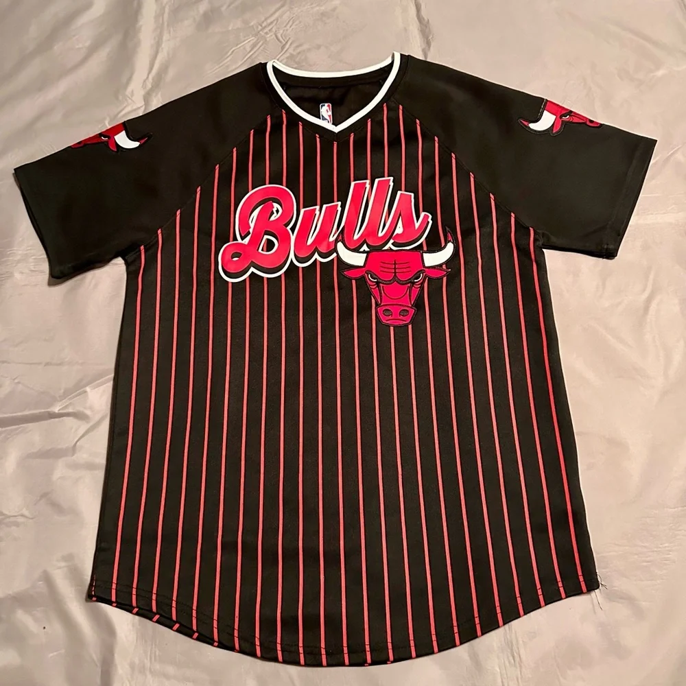 Boys Bulls Pinstripe Basketball Jersey